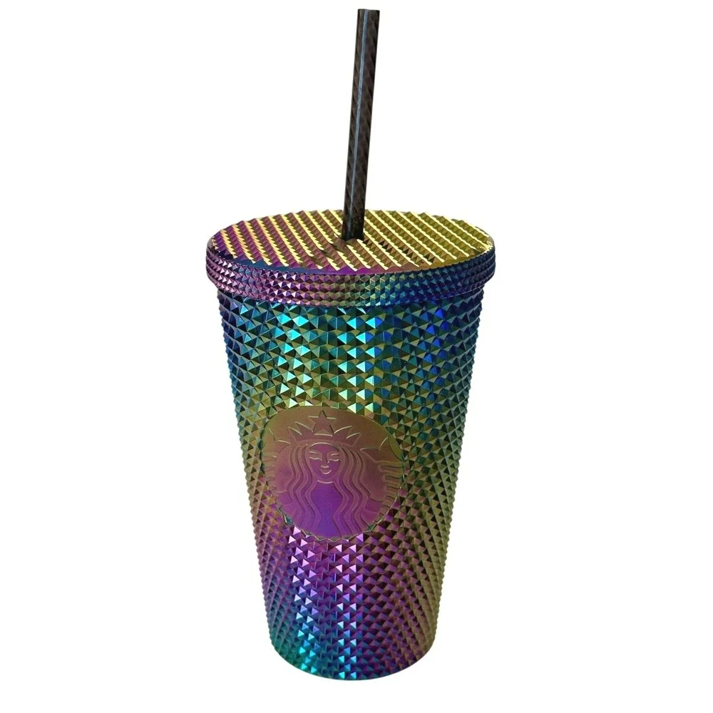 Starbucks Oil Slick Studded Tumbler 16oz Fall 2023 Rainbow Halloween Cup Coffee